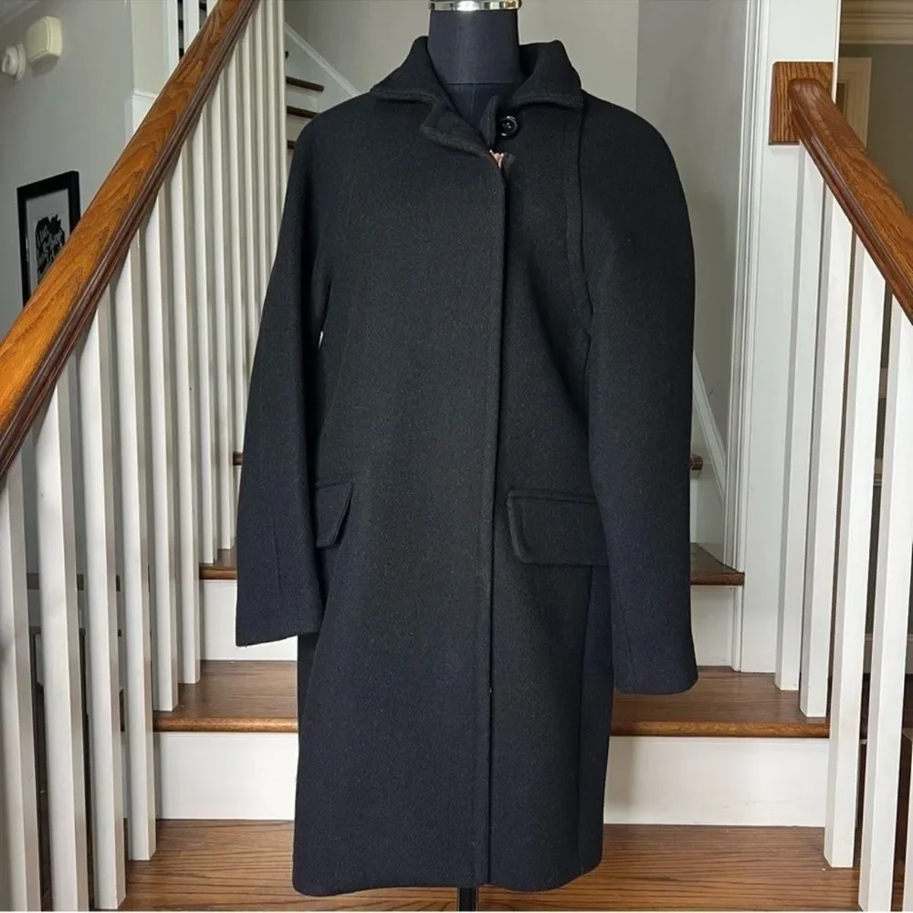 J. Crew Classic Black Trench Coat Sz 2 NWT